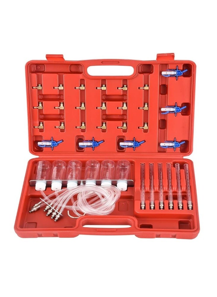 Diesel Injector Leak Back Tester Kit - Flow Test Set with Adapters for Bosch, Delphi, Denso, Siemens Common Rail - Image 1